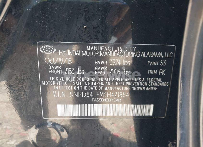 Photo 9 of 2019 Hyundai Elantra SEL (VIN 5NPD84LF9KH421884)
