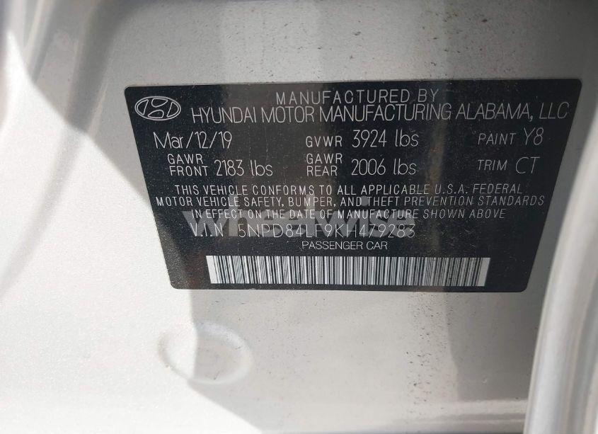 Photo 9 of 2019 Hyundai Elantra SEL (VIN 5NPD84LF9KH479283)