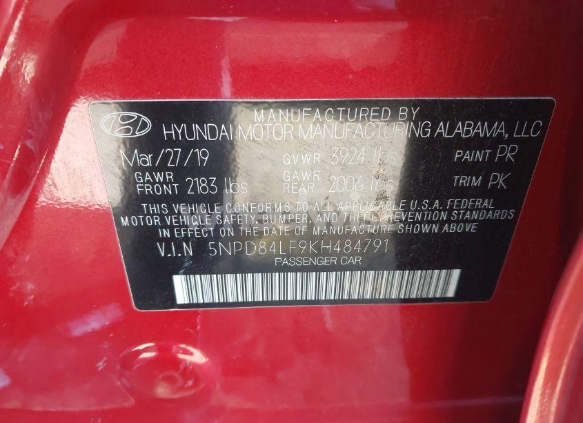 Photo 9 of 2019 Hyundai Elantra SEL (VIN 5NPD84LF9KH484791)