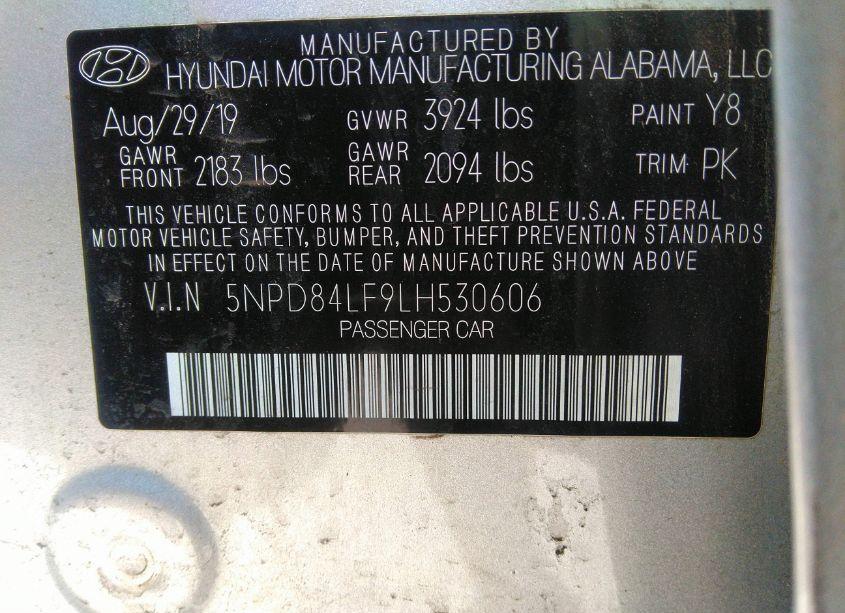 Photo 9 of 2020 Hyundai Elantra SEL (VIN 5NPD84LF9LH530606)