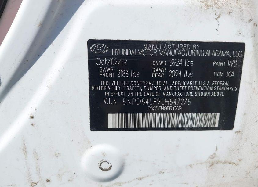 Photo 9 of 2020 Hyundai Elantra LIMITED (VIN 5NPD84LF9LH547275)