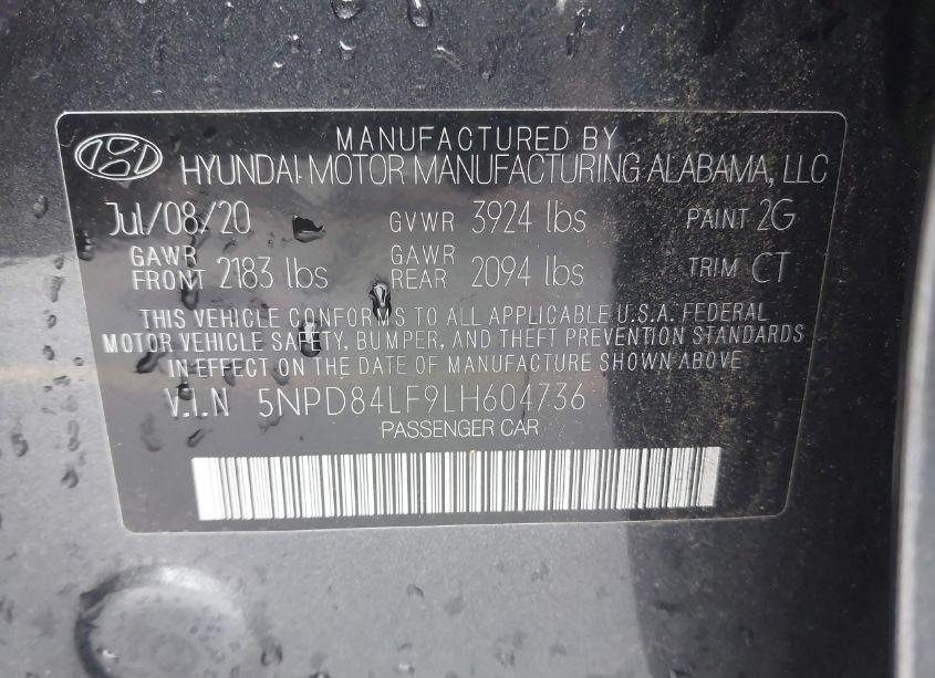 Photo 9 of 2020 Hyundai Elantra VALUE EDITION (VIN 5NPD84LF9LH604736)