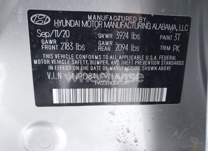 Photo 9 of 2020 Hyundai Elantra SEL (VIN 5NPD84LF9LH626963)