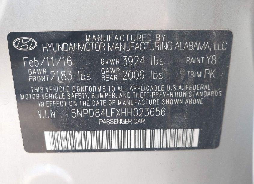 Photo 9 of 2017 Hyundai Elantra SE (VIN 5NPD84LFXHH023656)