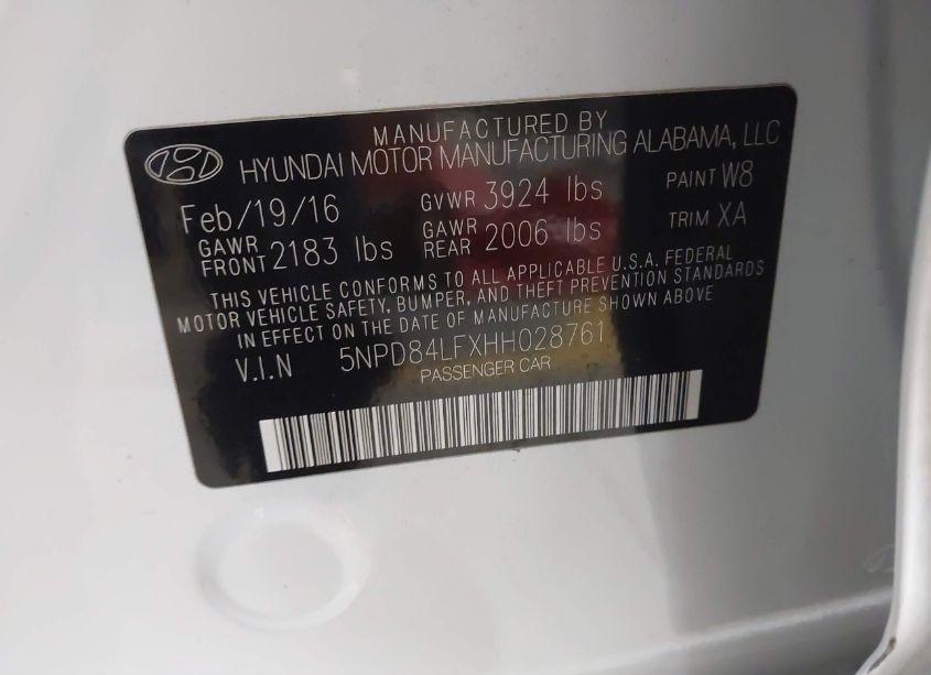 Photo 9 of 2017 Hyundai Elantra LIMITED (VIN 5NPD84LFXHH028761)