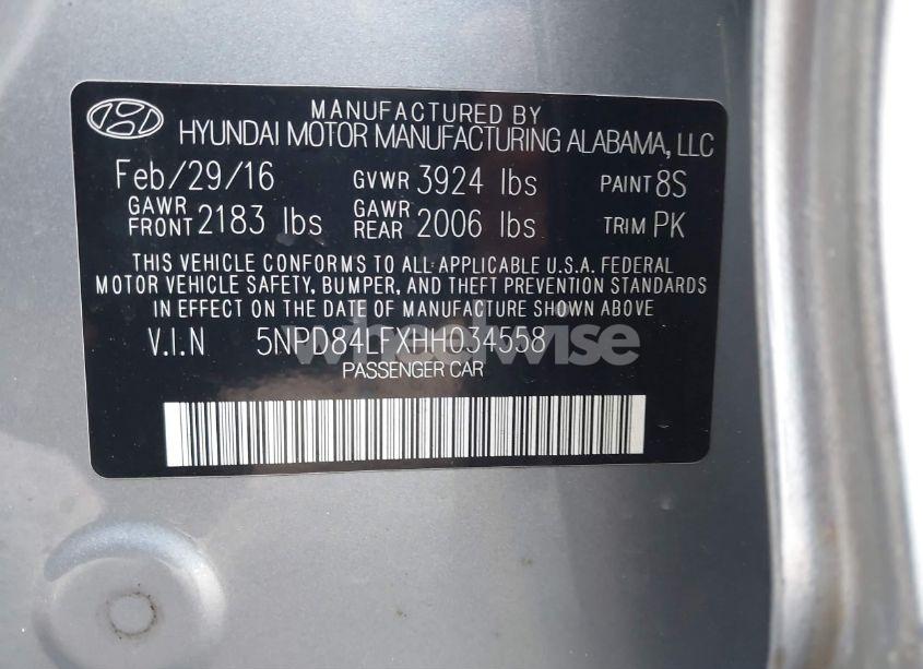 Photo 9 of 2017 Hyundai Elantra SE (VIN 5NPD84LFXHH034558)