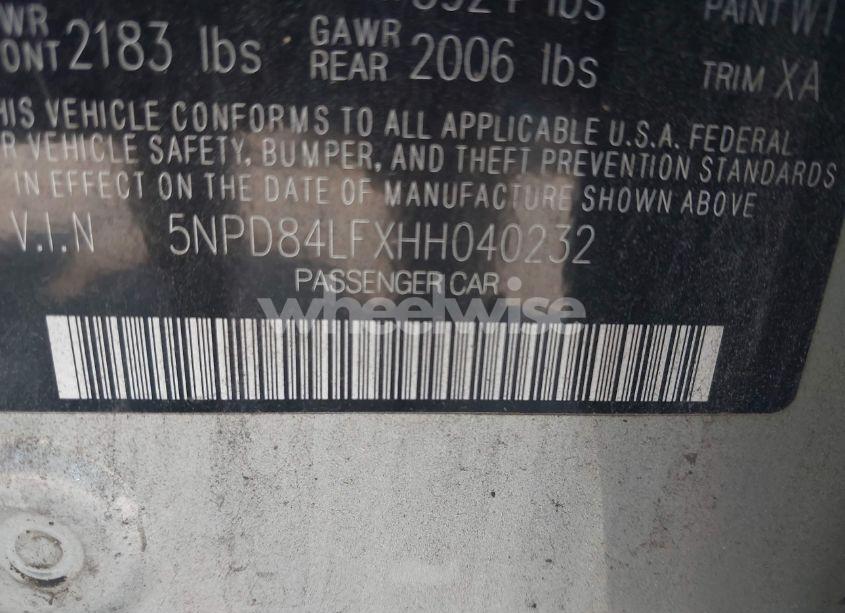 Photo 9 of 2017 Hyundai Elantra SE (VIN 5NPD84LFXHH040232)