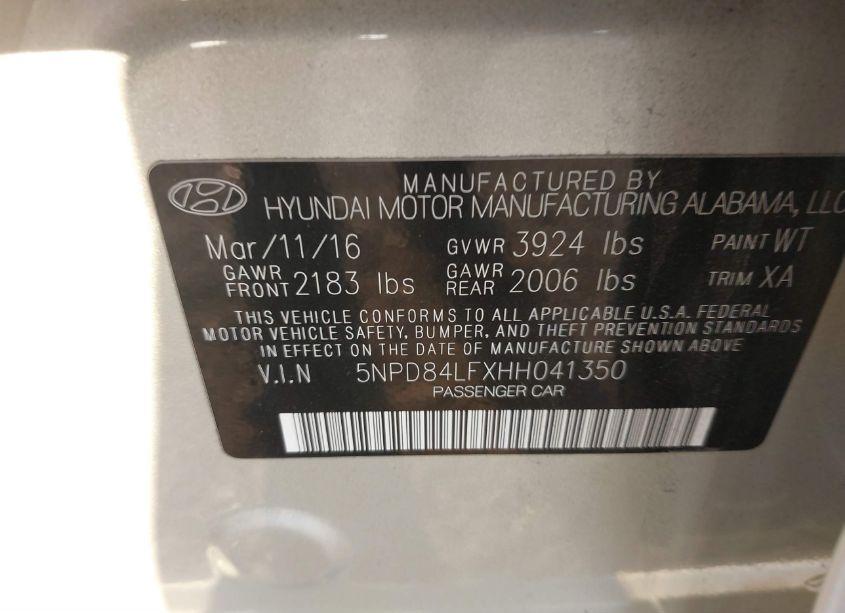 Photo 9 of 2017 Hyundai Elantra SE/VALUE/LIMITED (VIN 5NPD84LFXHH041350)