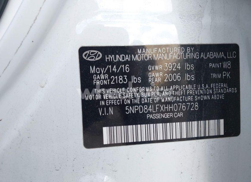 Photo 9 of 2017 Hyundai Elantra SE (VIN 5NPD84LFXHH076728)