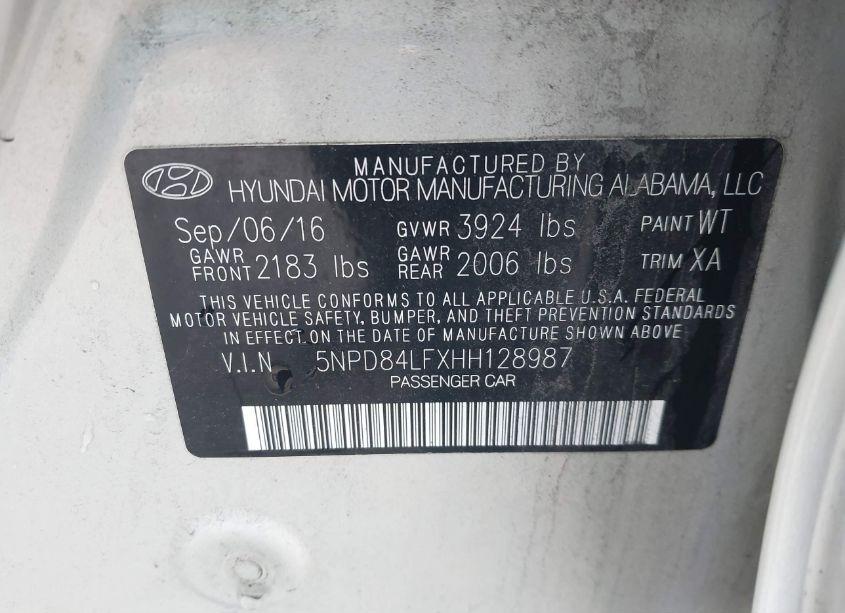 Photo 9 of 2017 Hyundai Elantra VALUE EDITION (VIN 5NPD84LFXHH128987)