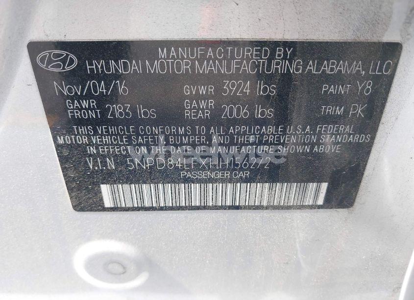 Photo 9 of 2017 Hyundai Elantra SE (VIN 5NPD84LFXHH156272)