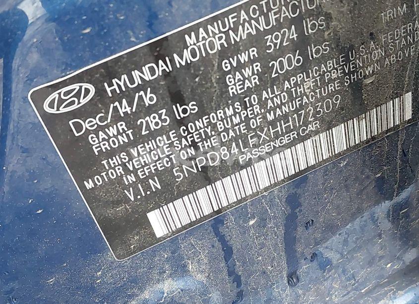 Photo 9 of 2017 Hyundai Elantra SE (VIN 5NPD84LFXHH172309)