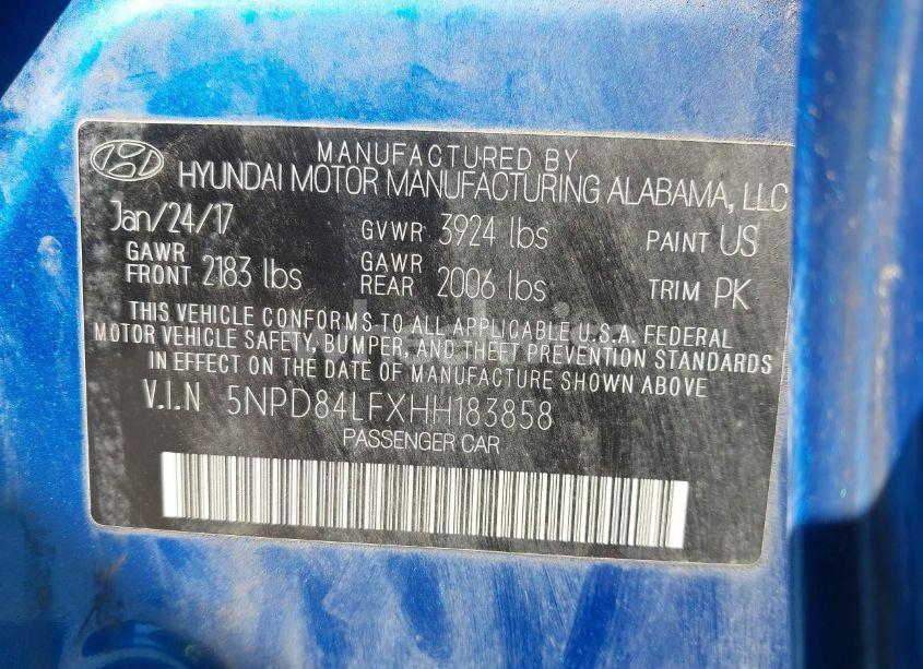 Photo 9 of 2017 Hyundai Elantra SE (VIN 5NPD84LFXHH183858)