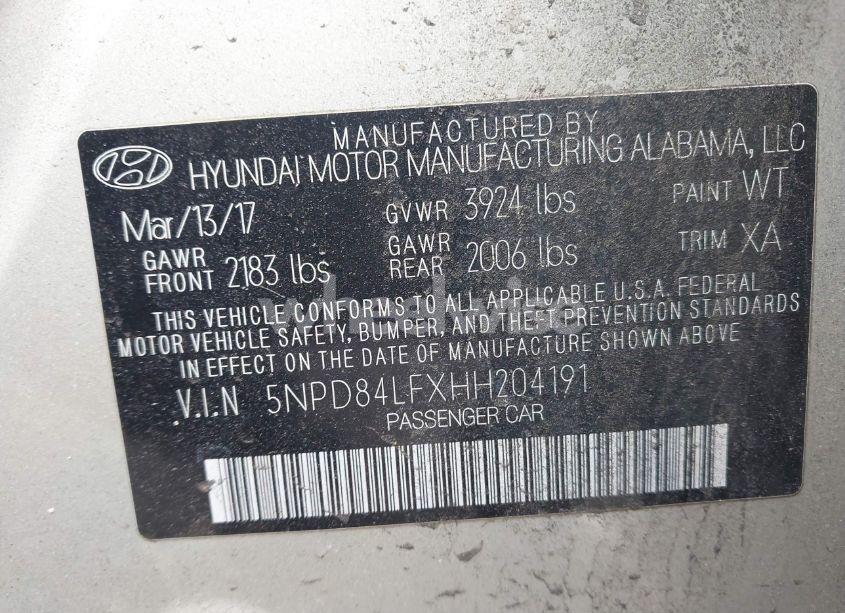 Photo 9 of 2017 Hyundai Elantra SE (VIN 5NPD84LFXHH204191)