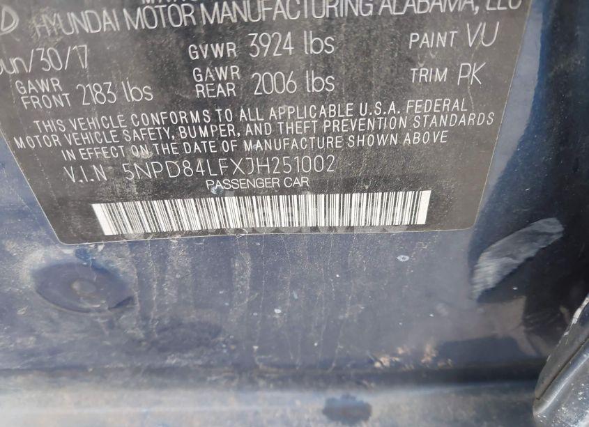 Photo 9 of 2018 Hyundai Elantra SEL (VIN 5NPD84LFXJH251002)