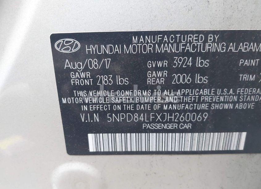 Photo 9 of 2018 Hyundai Elantra SEL (VIN 5NPD84LFXJH260069)