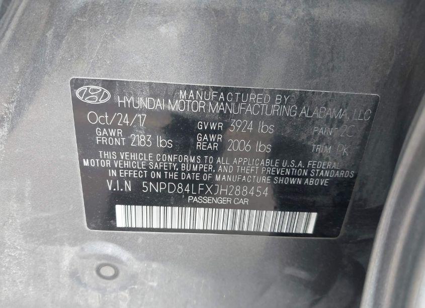 Photo 9 of 2018 Hyundai Elantra SEL (VIN 5NPD84LFXJH288454)