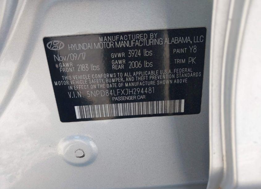 Photo 9 of 2018 Hyundai Elantra SEL (VIN 5NPD84LFXJH294481)