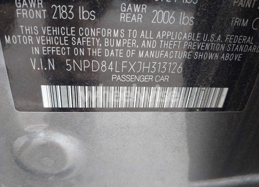 Photo 9 of 2018 Hyundai Elantra SEL (VIN 5NPD84LFXJH313126)