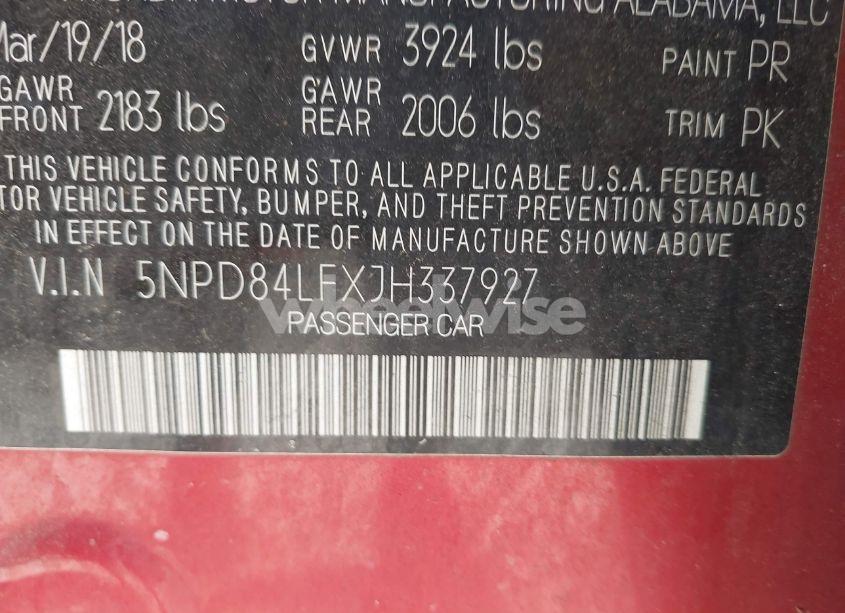 Photo 9 of 2018 Hyundai Elantra SEL (VIN 5NPD84LFXJH337927)