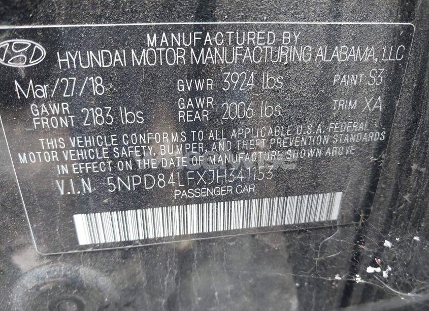 Photo 9 of 2018 Hyundai Elantra SEL (VIN 5NPD84LFXJH341153)