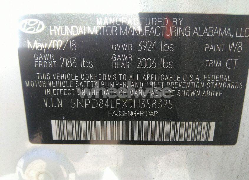 Photo 9 of 2018 Hyundai Elantra SEL (VIN 5NPD84LFXJH358325)