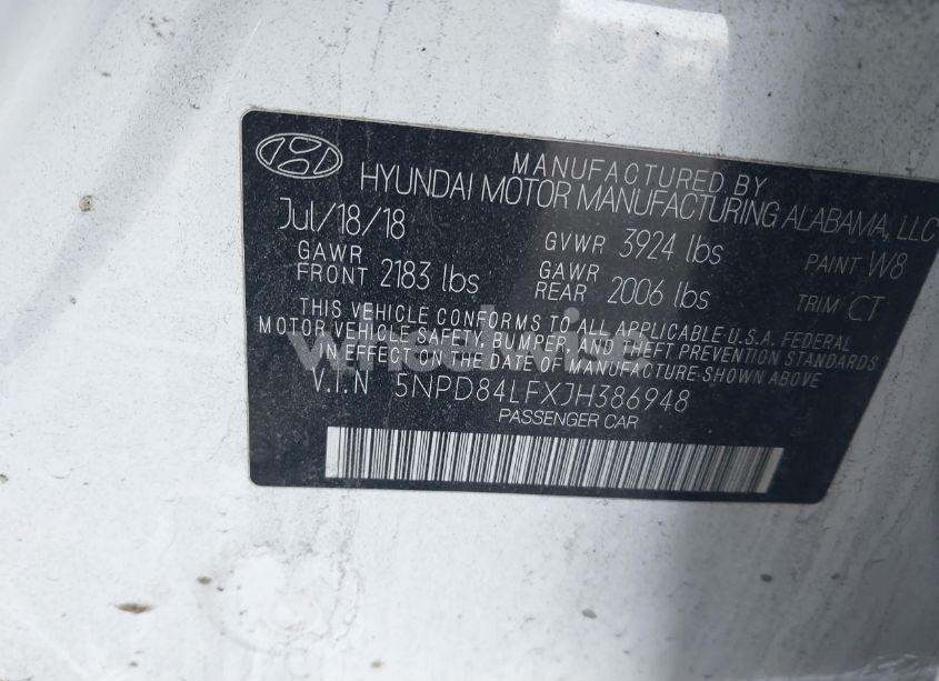 Photo 9 of 2018 Hyundai Elantra VALUE EDITION (VIN 5NPD84LFXJH386948)