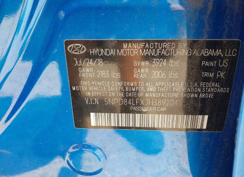 Photo 9 of 2018 Hyundai Elantra SEL (VIN 5NPD84LFXJH389204)