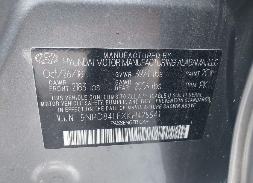 Photo 9 of 2019 Hyundai Elantra SEL (VIN 5NPD84LFXKH425541)