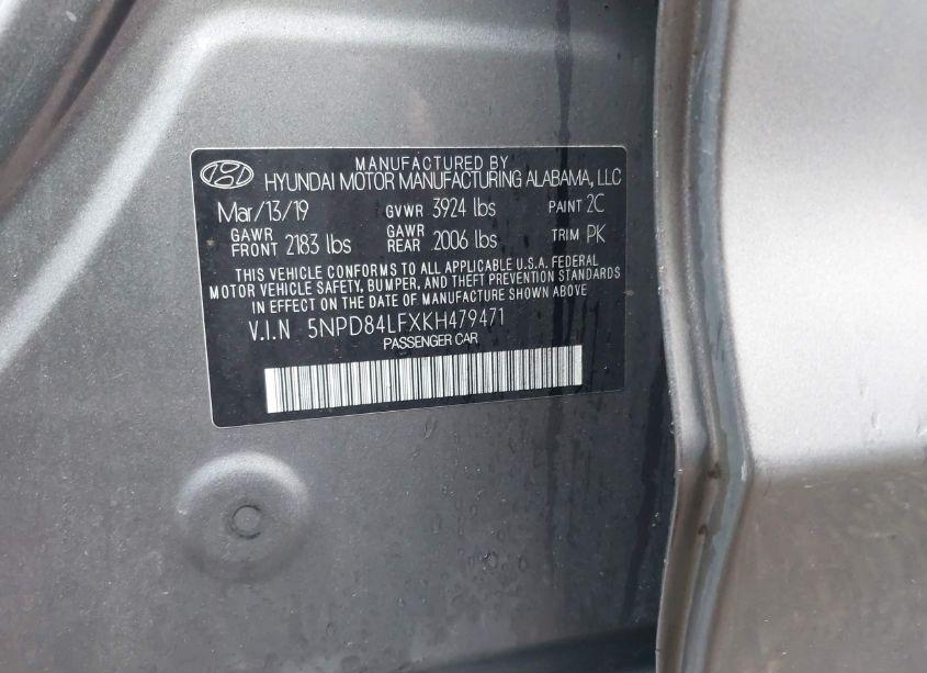 Photo 9 of 2019 Hyundai Elantra SEL (VIN 5NPD84LFXKH479471)