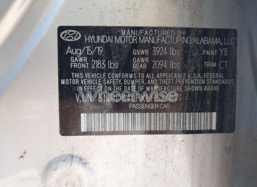 Photo 9 of 2020 Hyundai Elantra SEL (VIN 5NPD84LFXLH523891)