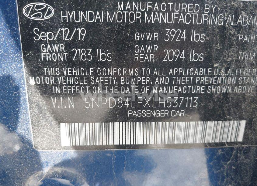 Photo 9 of 2020 Hyundai Elantra LIMITED (VIN 5NPD84LFXLH537113)