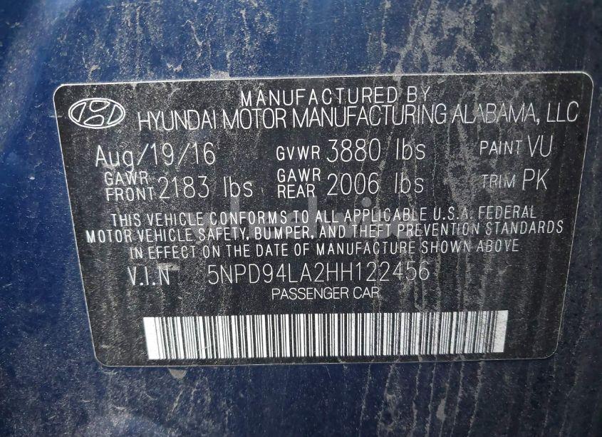 Photo 9 of 2017 Hyundai Elantra ECO (VIN 5NPD94LA2HH122456)