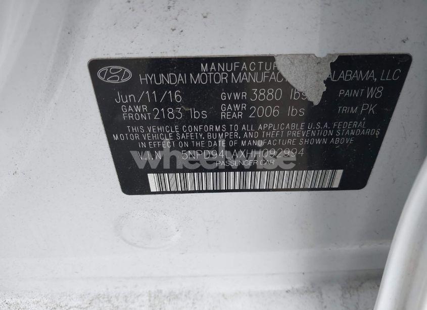 Photo 9 of 2017 Hyundai Elantra ECO (VIN 5NPD94LAXHH092994)