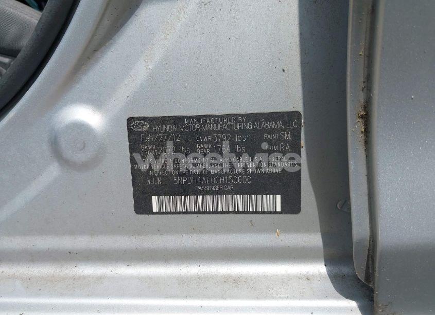 Photo 9 of 2012 Hyundai Elantra GLS (VIN 5NPDH4AE0CH150600)