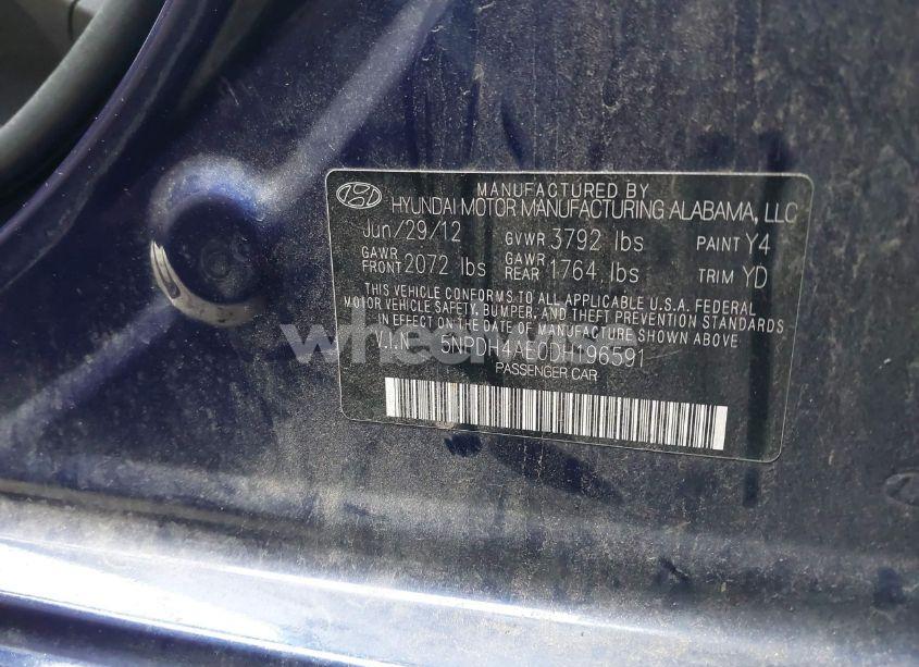 Photo 9 of 2013 Hyundai Elantra GLS (VIN 5NPDH4AE0DH196591)