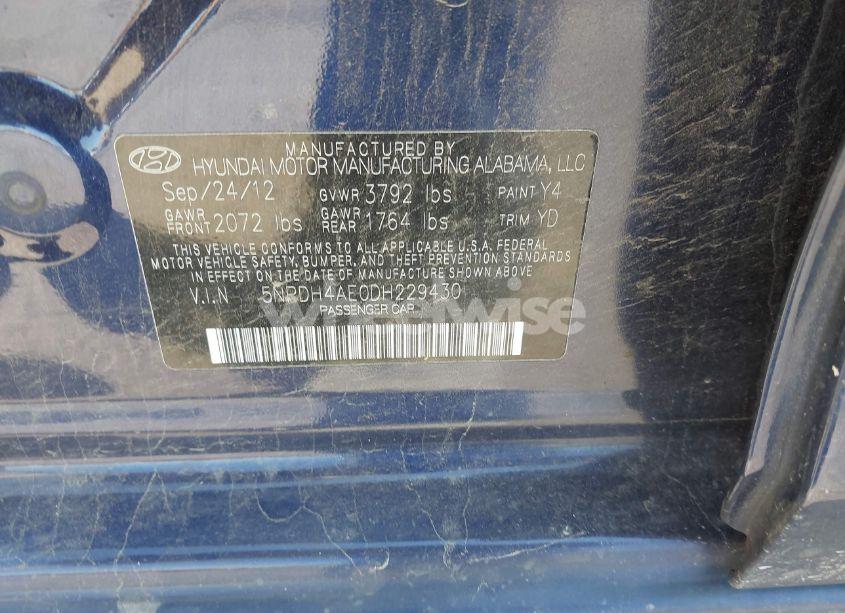 Photo 9 of 2013 Hyundai Elantra GLS (VIN 5NPDH4AE0DH229430)