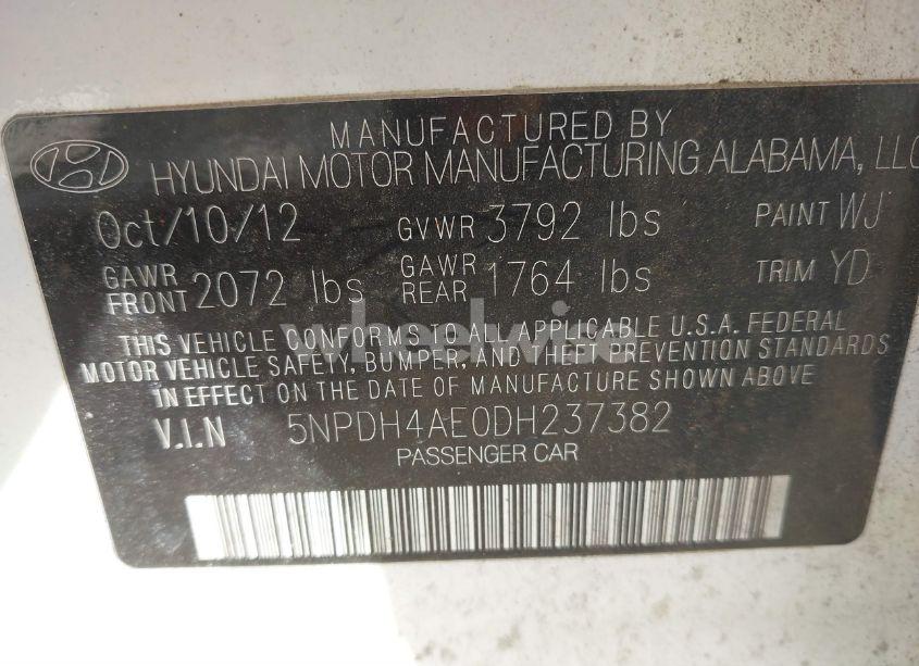 Photo 9 of 2013 Hyundai Elantra GLS (VIN 5NPDH4AE0DH237382)