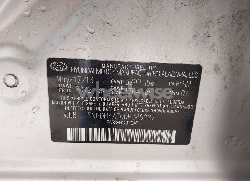 Photo 9 of 2013 Hyundai Elantra GLS (VIN 5NPDH4AE0DH349227)