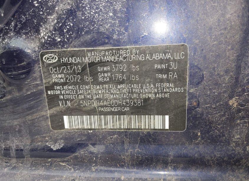 Photo 9 of 2013 Hyundai Elantra GLS (VIN 5NPDH4AE0DH439381)