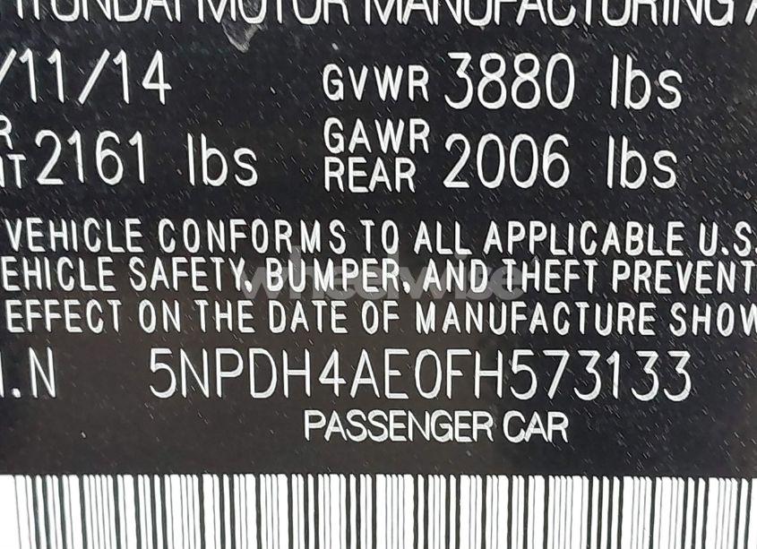 Photo 9 of 2015 Hyundai Elantra SE (VIN 5NPDH4AE0FH573133)