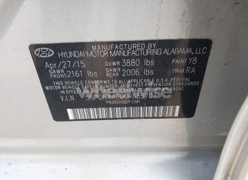 Photo 9 of 2016 Hyundai Elantra SE (VIN 5NPDH4AE0GH685707)