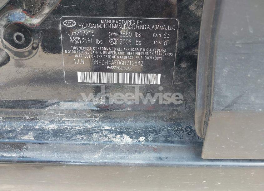 Photo 9 of 2016 Hyundai Elantra SE (VIN 5NPDH4AE0GH712842)