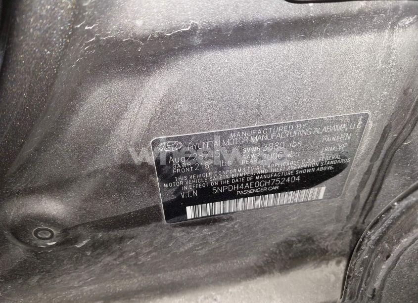 Photo 9 of 2016 Hyundai Elantra SE (VIN 5NPDH4AE0GH752404)