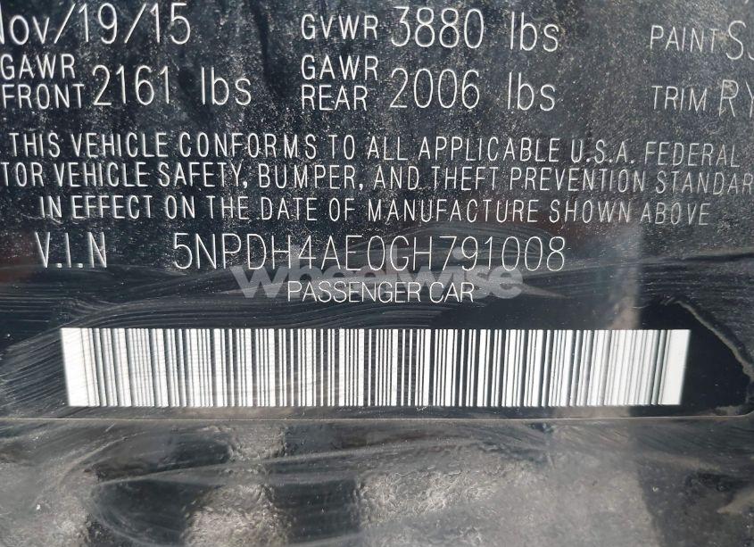 Photo 9 of 2016 Hyundai Elantra VALUE EDITION (VIN 5NPDH4AE0GH791008)