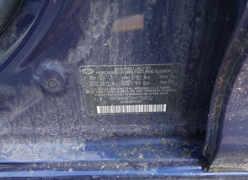 Photo 9 of 2013 Hyundai Elantra GLS (VIN 5NPDH4AE1DH170307)