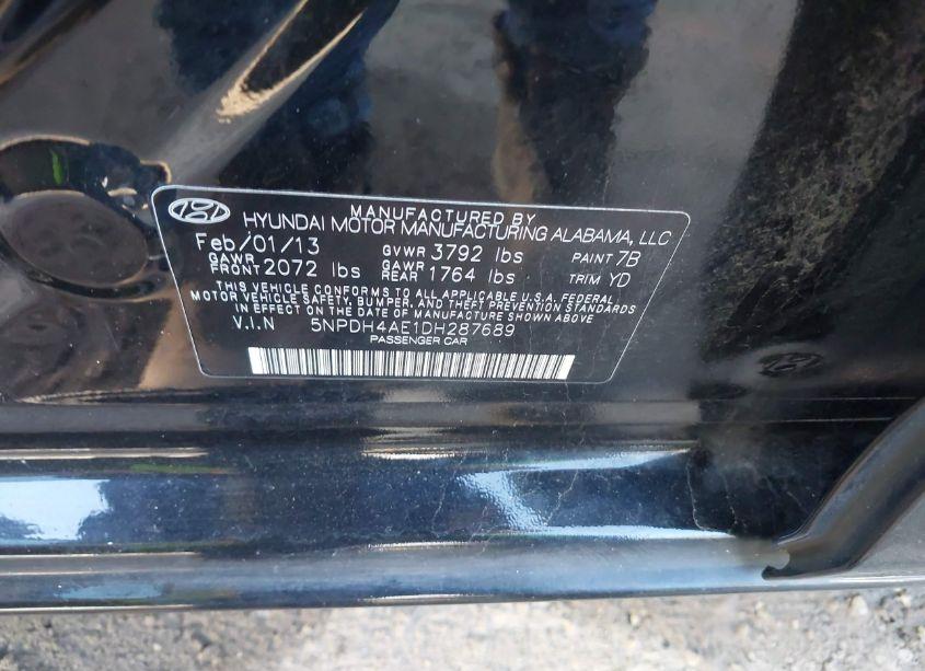 Photo 9 of 2013 Hyundai Elantra LIMITED (VIN 5NPDH4AE1DH287689)