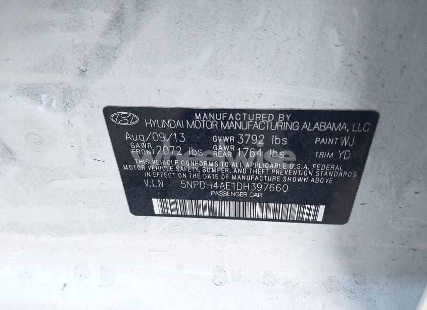 Photo 9 of 2013 Hyundai Elantra GLS (VIN 5NPDH4AE1DH397660)