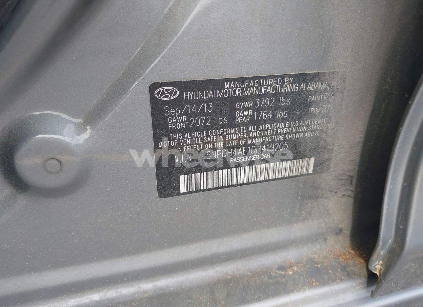 Photo 9 of 2013 Hyundai Elantra GLS (VIN 5NPDH4AE1DH419205)