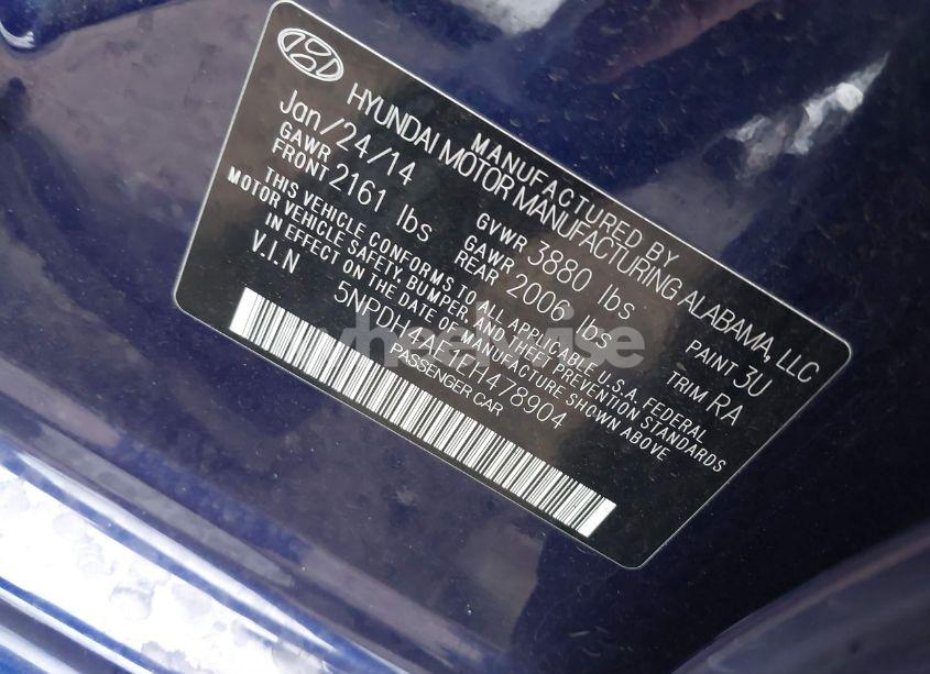 Photo 9 of 2014 Hyundai Elantra SE (VIN 5NPDH4AE1EH478904)